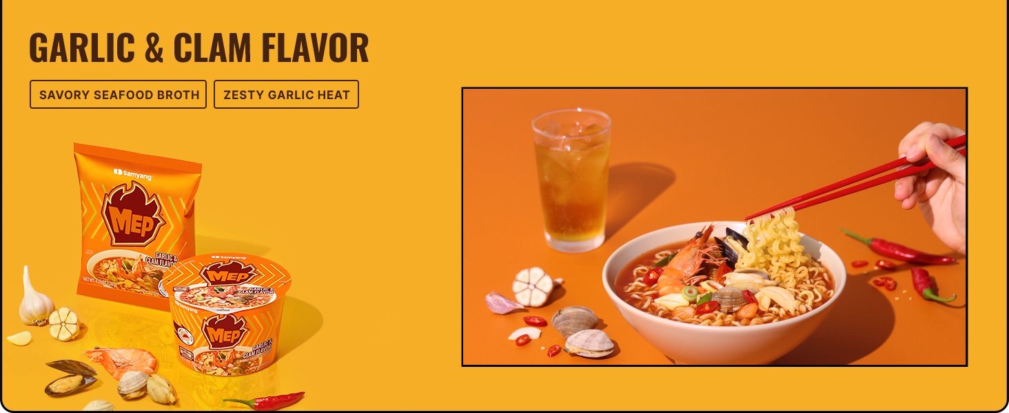 Amazon.com: Samyang MEP Garlic Clam Ramen, Spicy Korean Instant